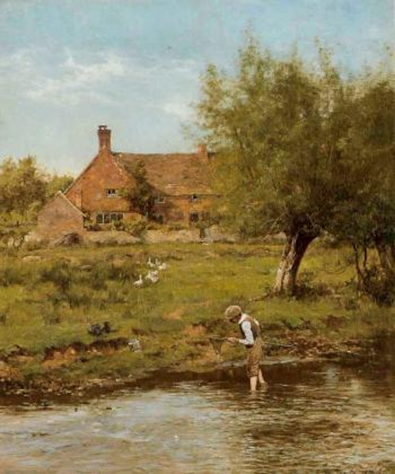 Catching sticklebacks by Edward Wilkins Waite