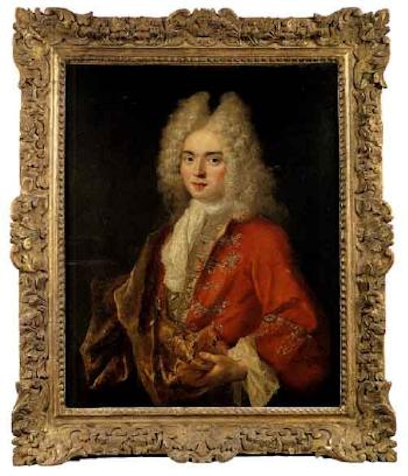 Portrait d'homme a la veste rouge by Jean-Baptiste Oudry