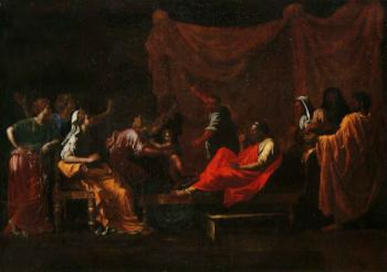 Moise enfant foulant aux pieds la couronne de Pharaon by Nicolas Poussin