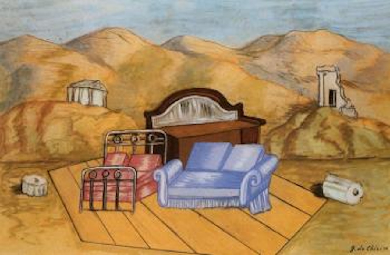 Furniture in the valley by Giorgio de Chirico
