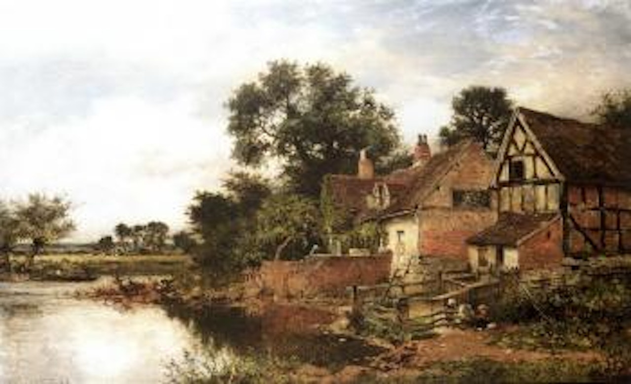 An old Worcestershire manor house by Benjamin Williams Leader
