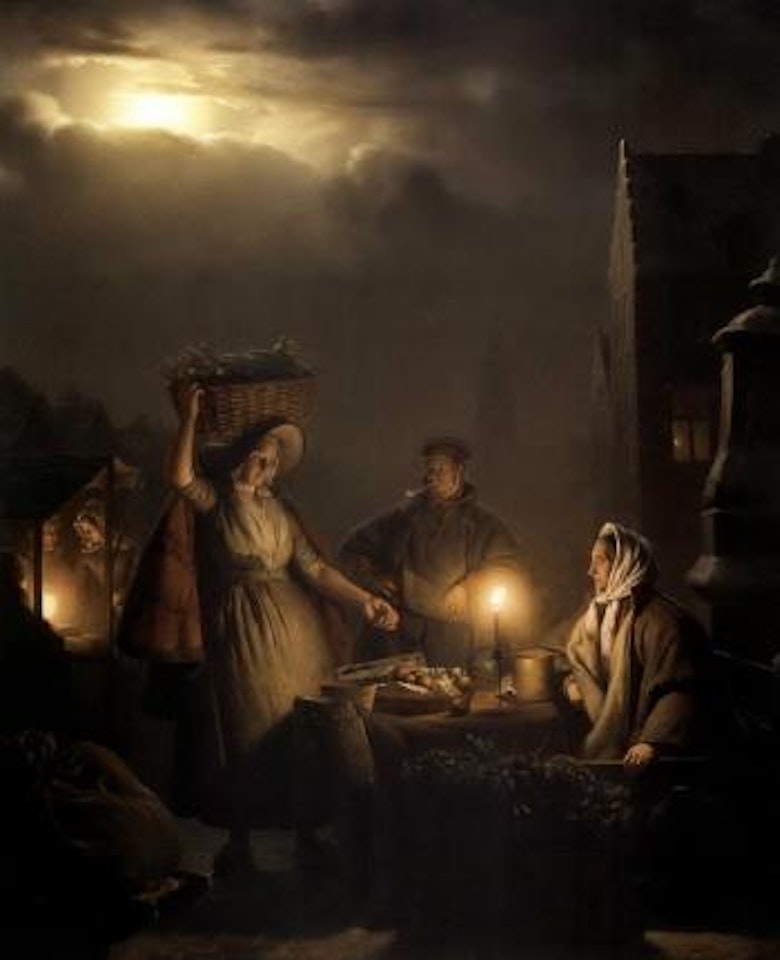 Fruit seller by Petrus van Schendel