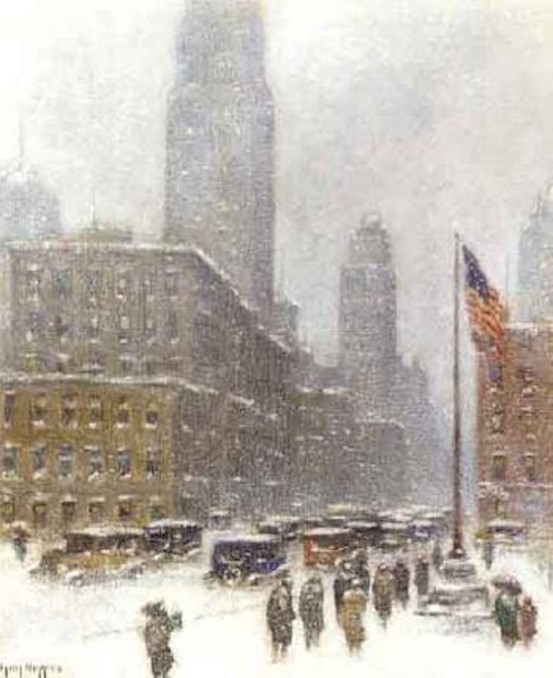 Empire state building, winter by Guy Carleton Wiggins