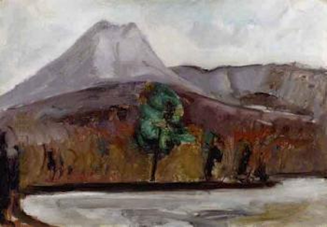 Trees by a lake by Marsden Hartley