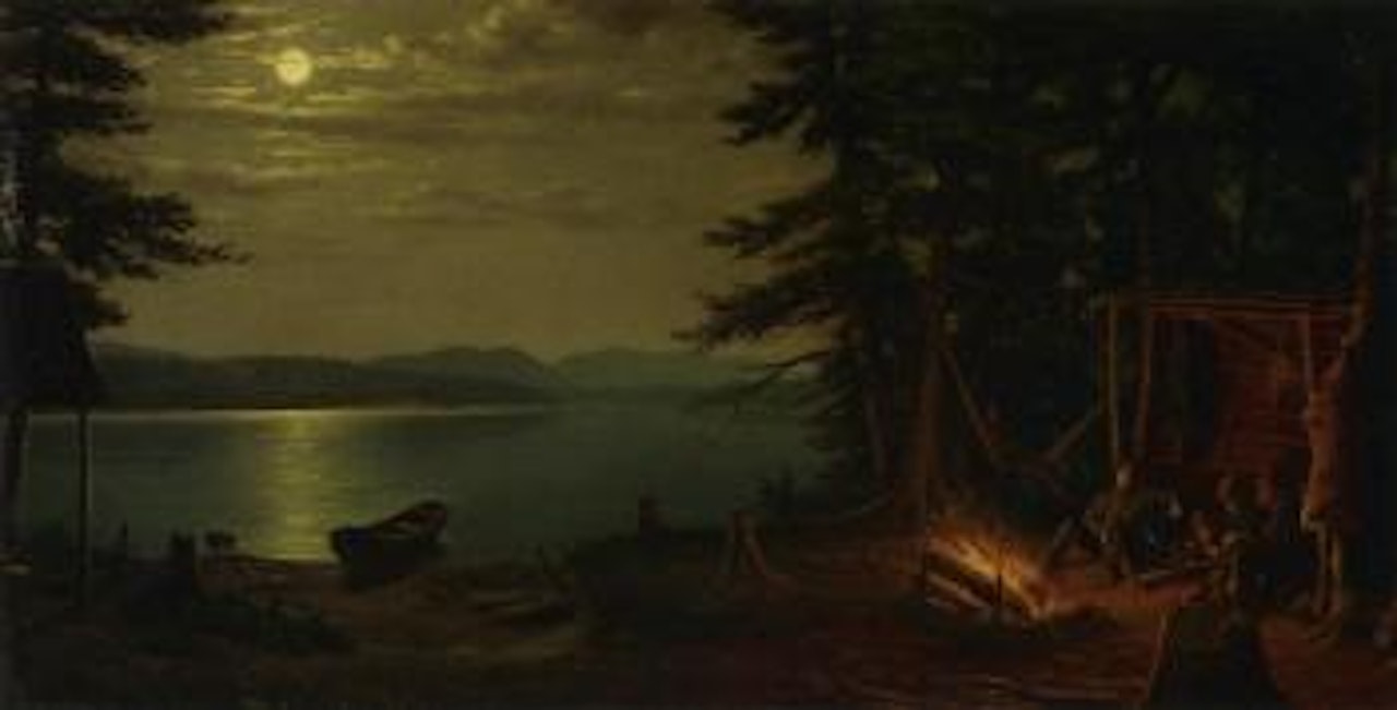 Adirondack camp, after the hunt by Levi Wells Prentice