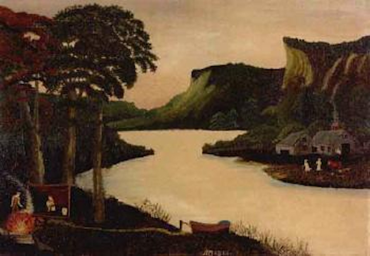 In camp by Grandma Moses