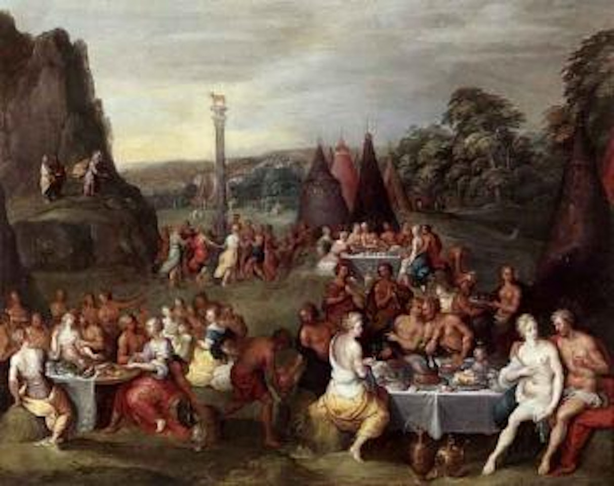 Worship of the golden calf by Frans Francken II