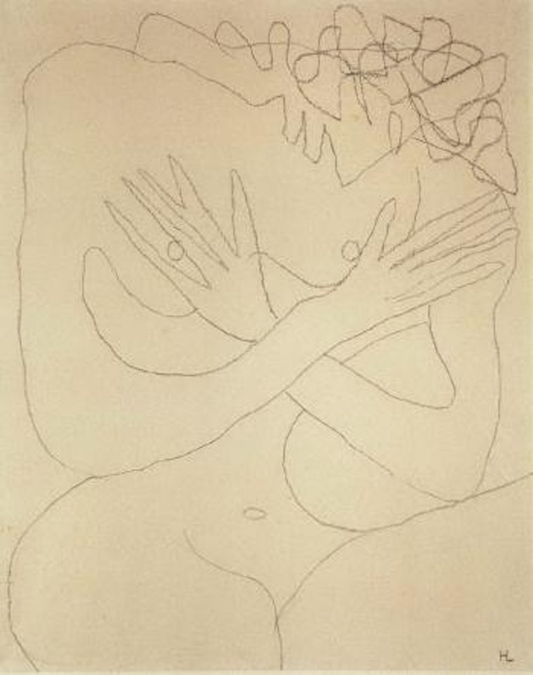 Nu assis, bras croises by Henri Laurens
