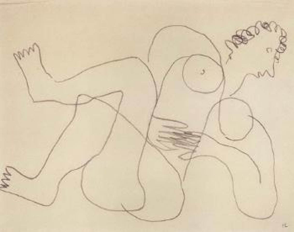 Nu accoude, jambes croisees by Henri Laurens