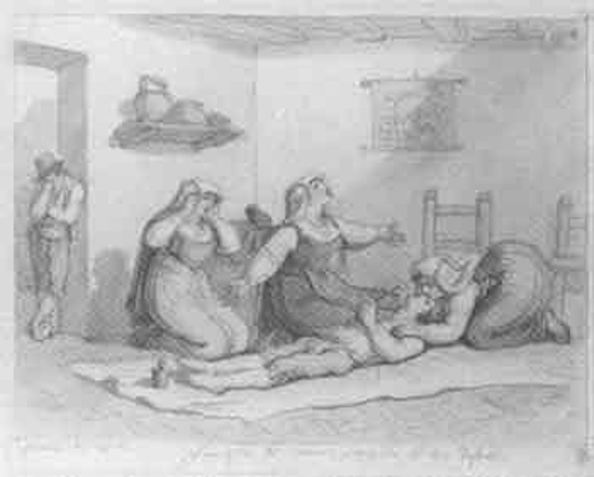 Une famille de Ciociani pleurant leurs defunts by Bartolomeo Pinelli