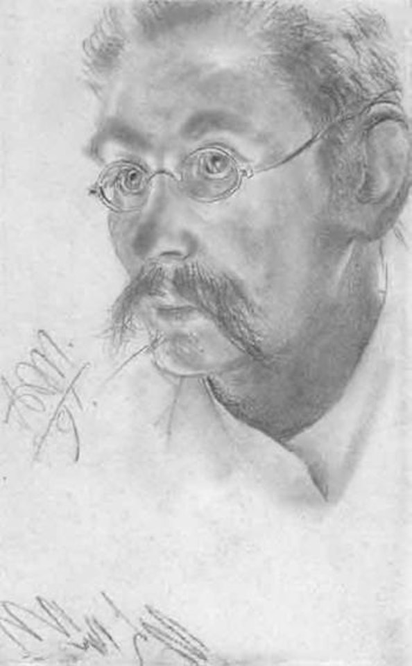Portrait d'homme portant des lunettes by Adolph Menzel