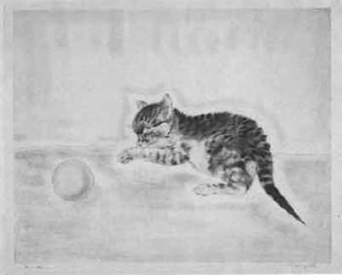 Chaton avec une balle by Leonard Tsuguharu Foujita