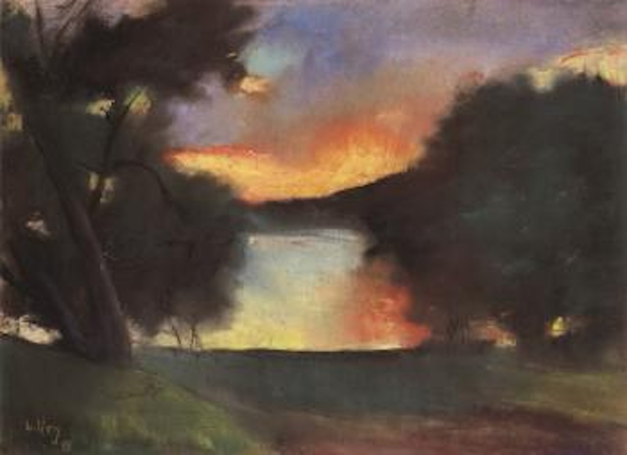 Grunewald in the evening by Lesser Ury