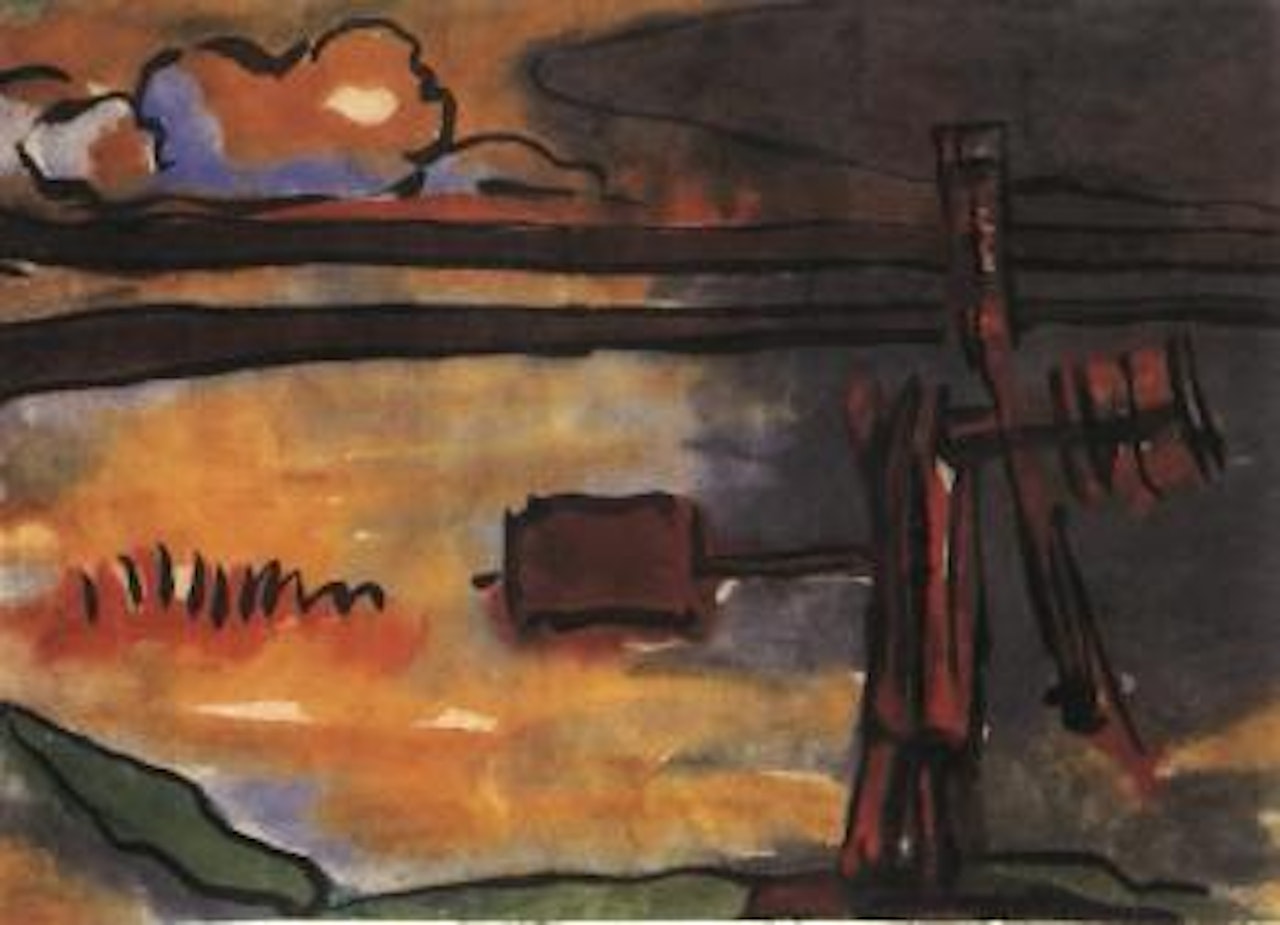 Marshy landscape with windmill by Emil Nolde
