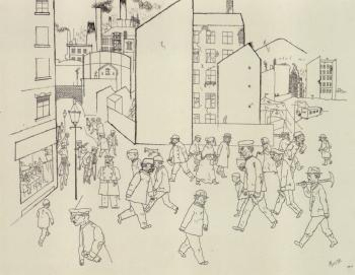 People on the street by George Grosz