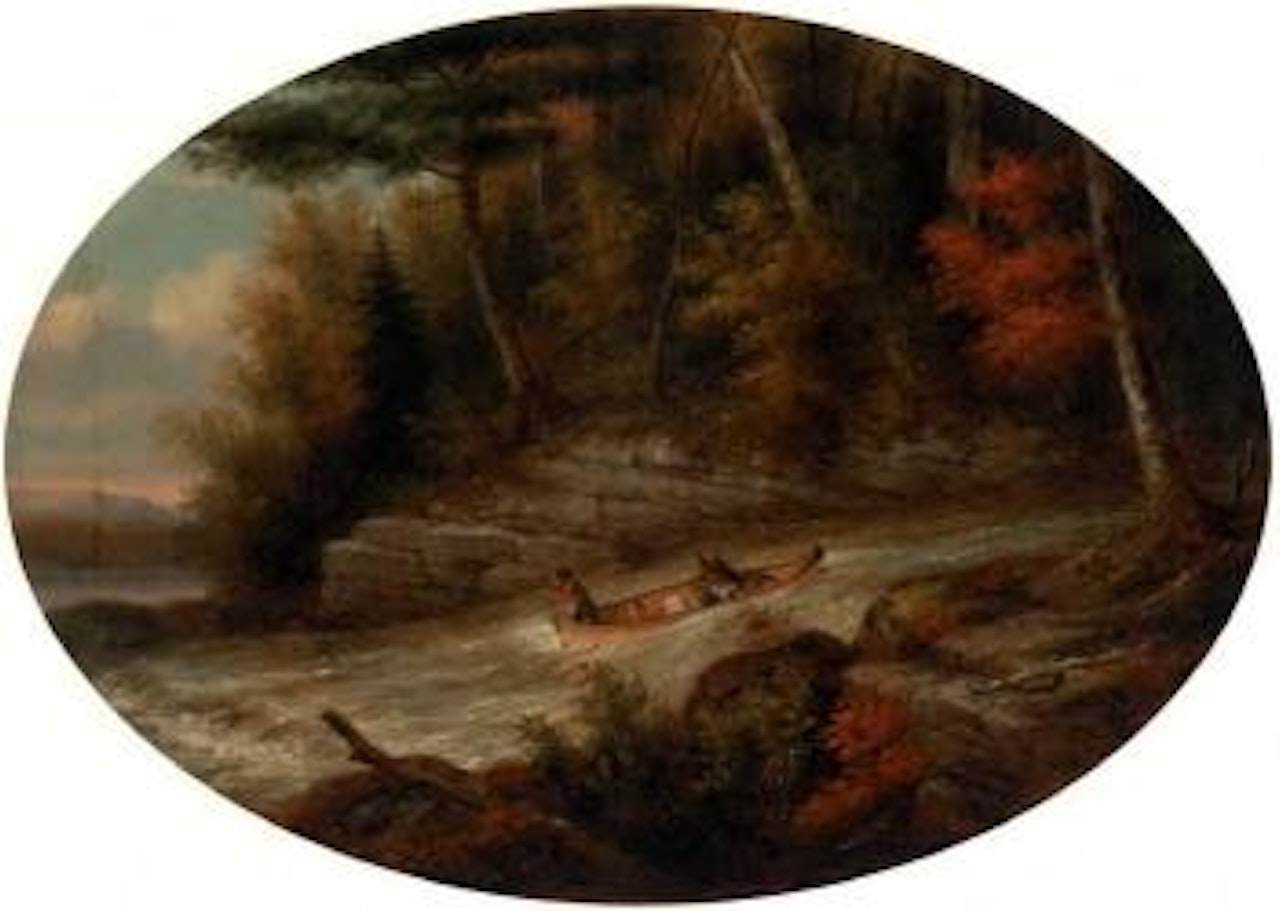 Running the rapids by Cornelius Krieghoff