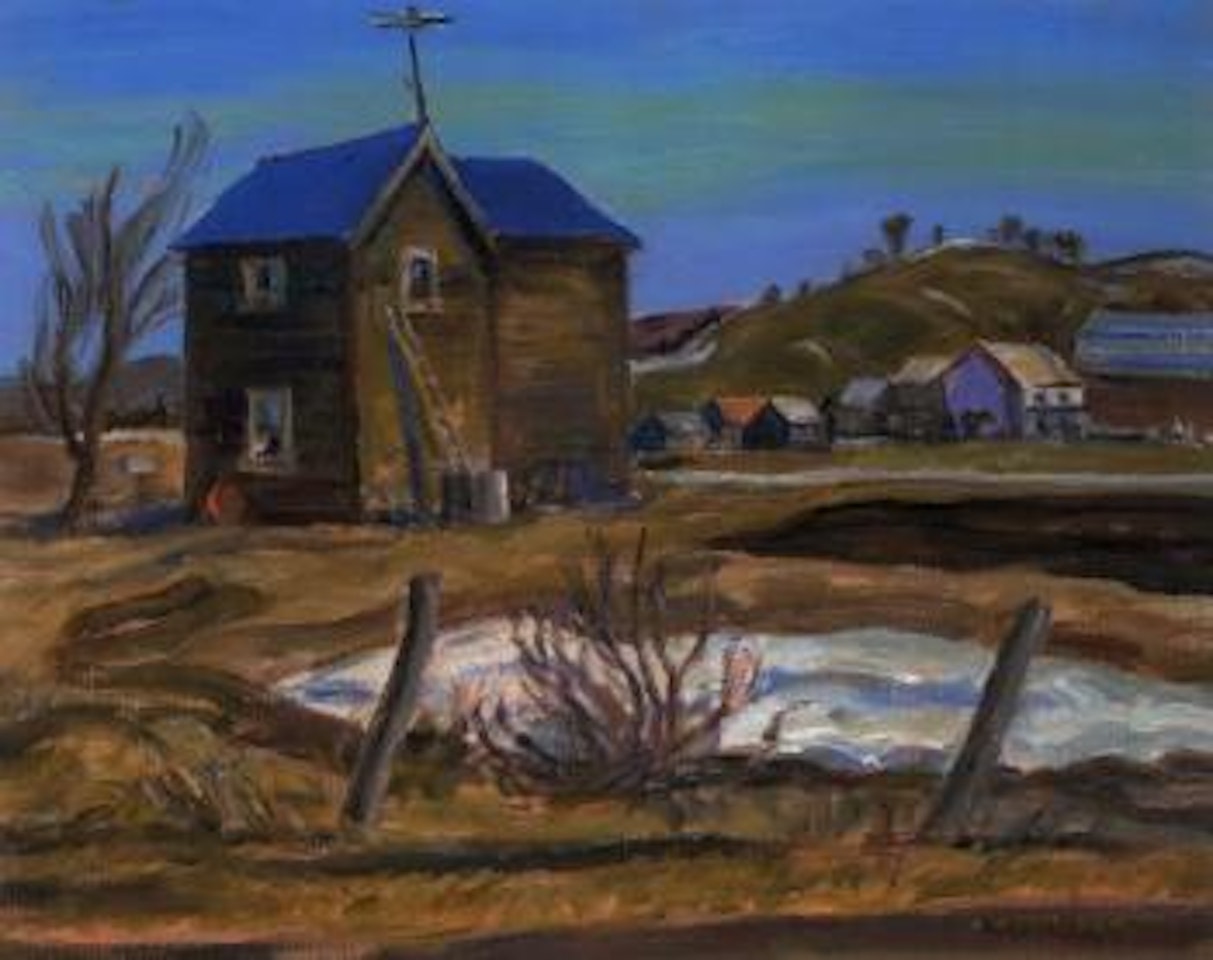 House with a blue roof, Harrington, Quebec by Alexander Young Jackson
