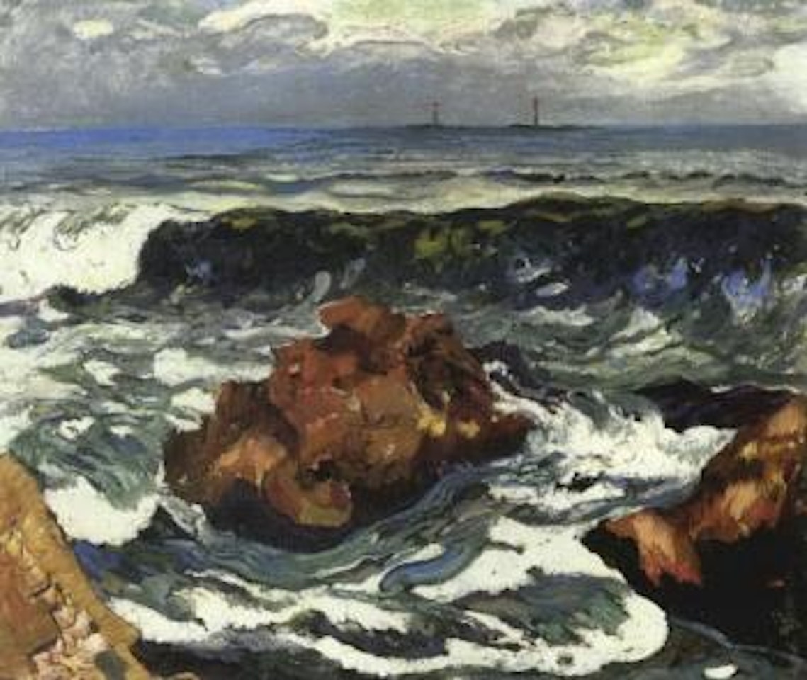 Rocks and surf, Gloucester, Massachusetts, 1913 by Hayley Lever