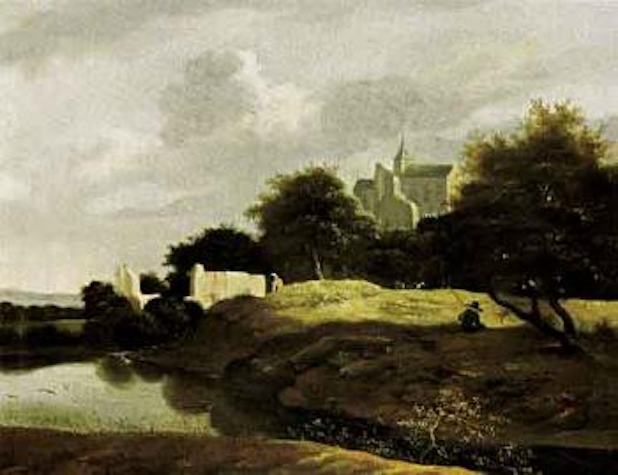 Wooded landscape with a small river in the foreground by Jan Van Kessel The Elder