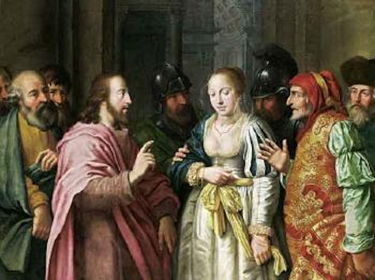 Christ and the adulterous woman by Dutch School