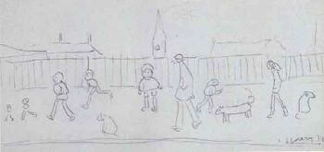 Figures in a street by Laurence Stephen Lowry