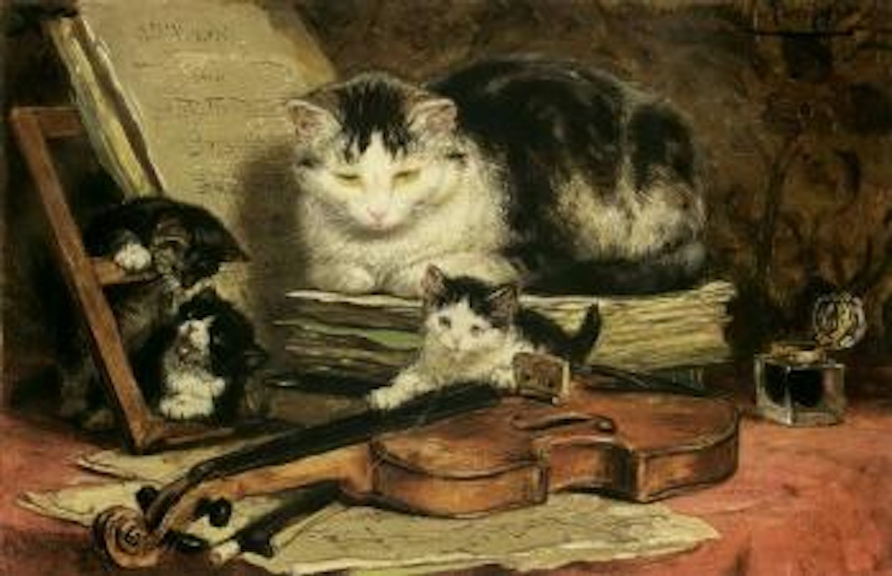 Violin lesson by Henriette Ronner-Knip