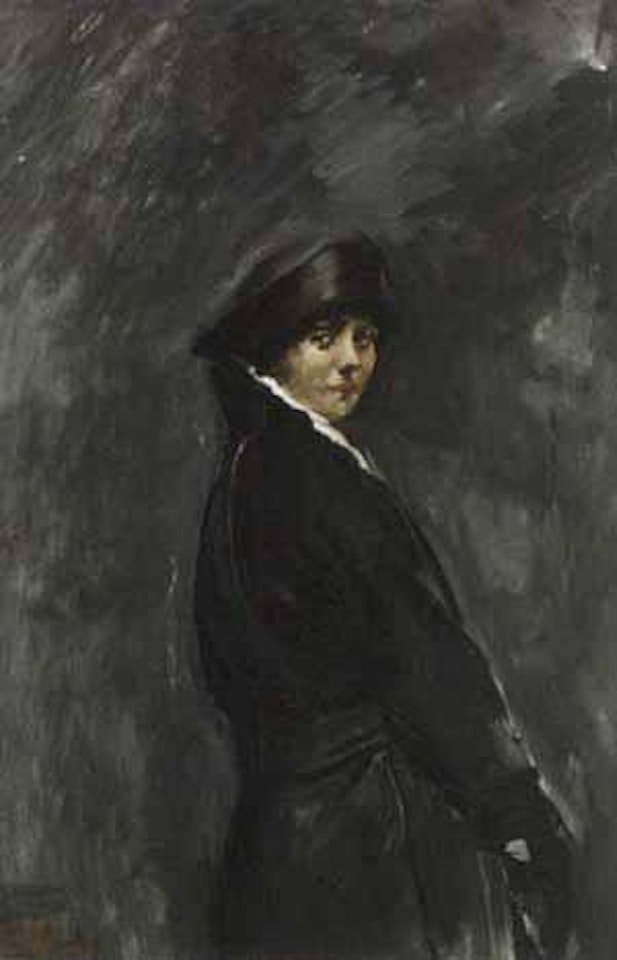 Lady dressed in black by Christian Krohg