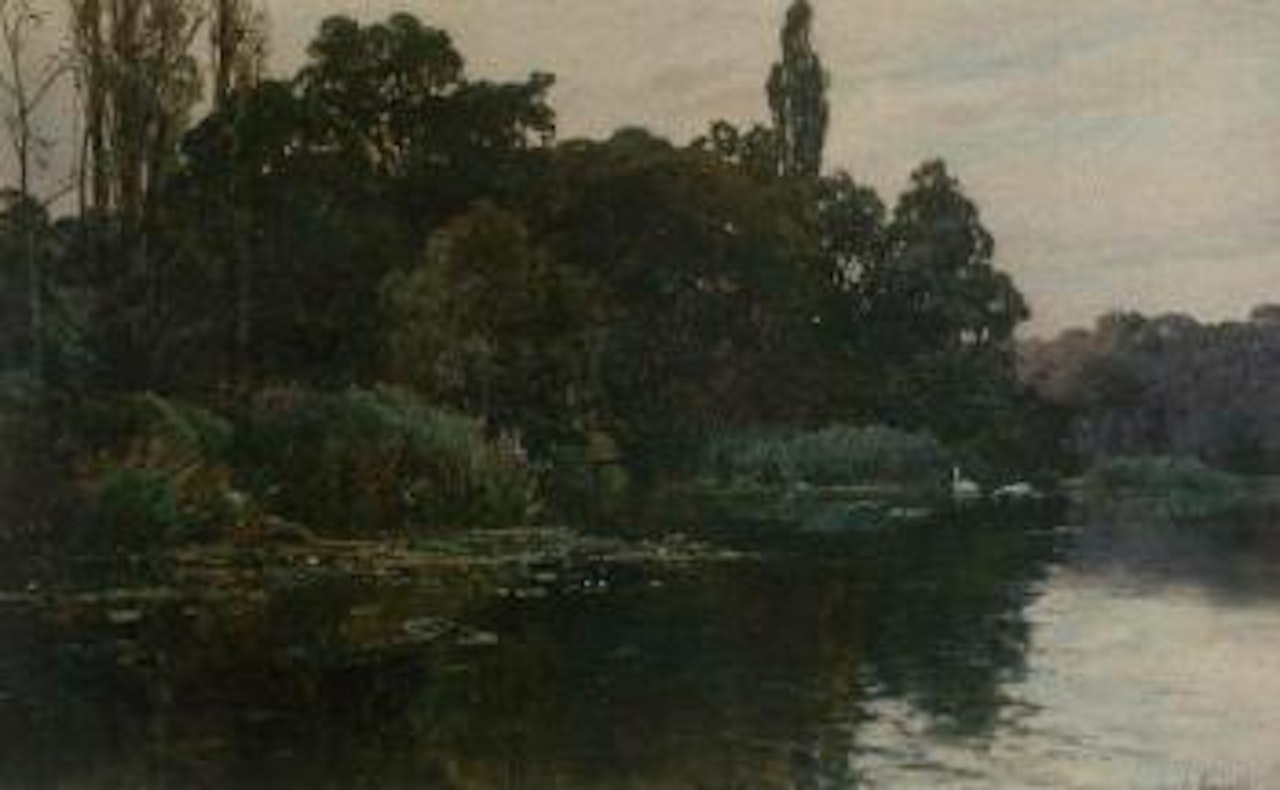 In the backwaters at Hurley by Alfred de Breanski