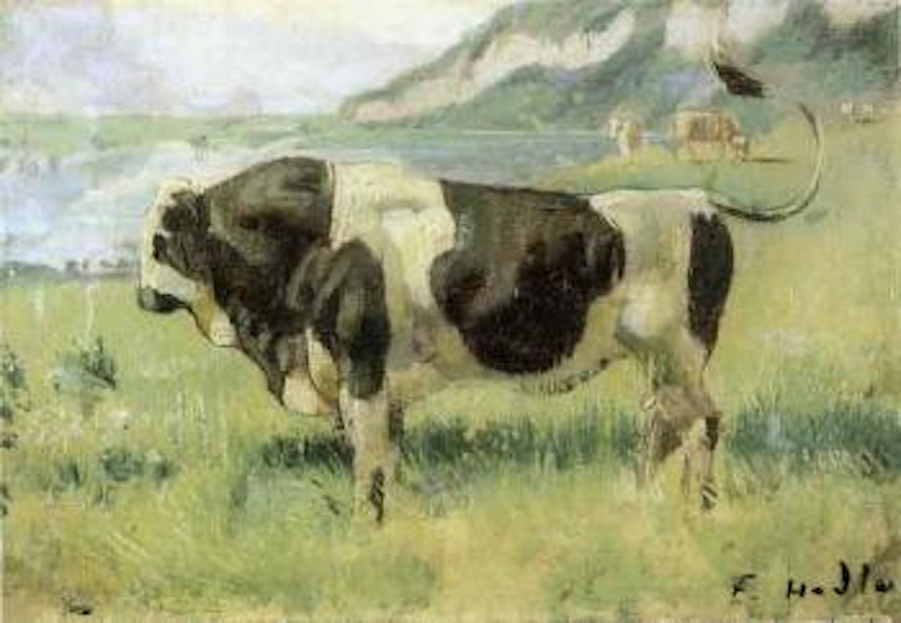 Bull by Lake Brienz by Ferdinand Hodler