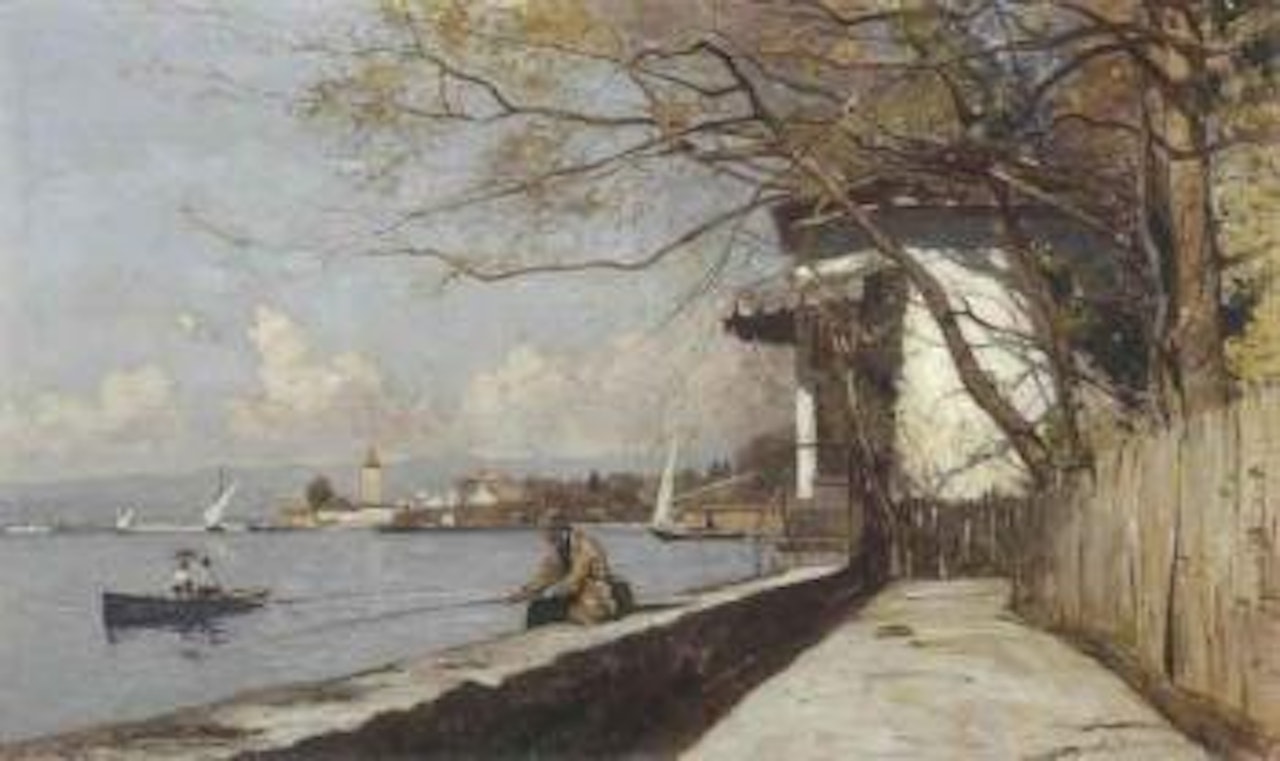 Pecheur sur le Denantou by François Bocion
