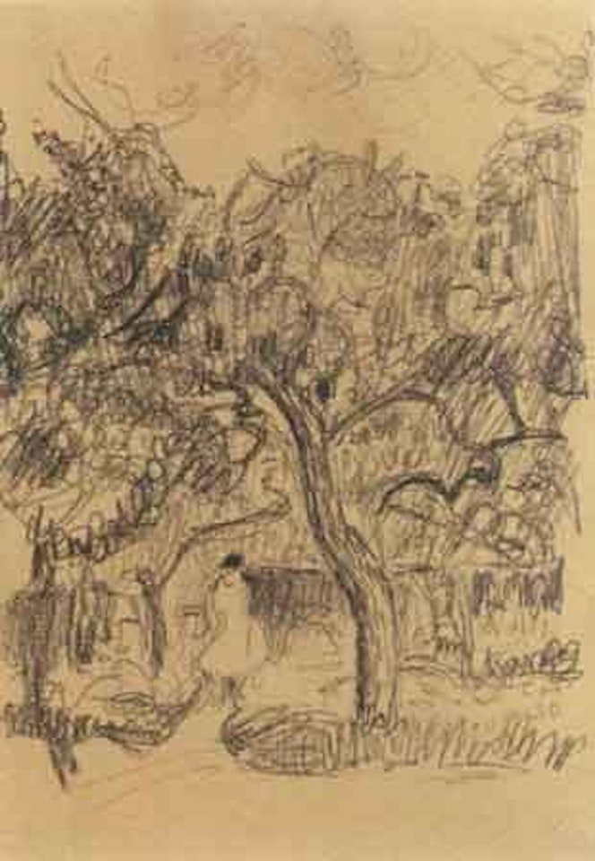 Woman under apple tree by Cuno Amiet