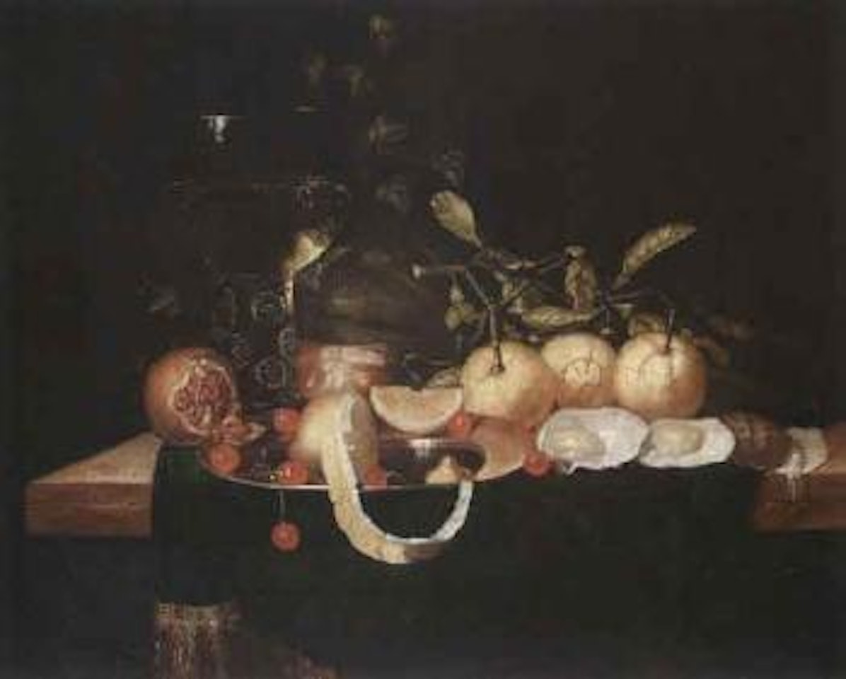 Still life of fruit and oysters by Flemish School