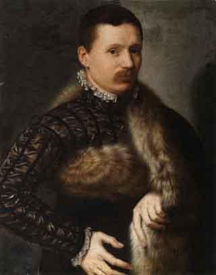 Portrait of young man with fur stole by Dutch School