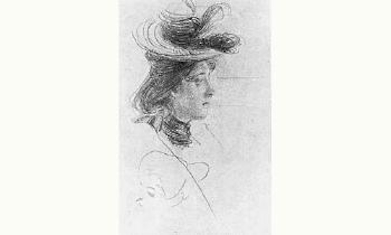 Portrait de . de profil by Giovanni Boldini