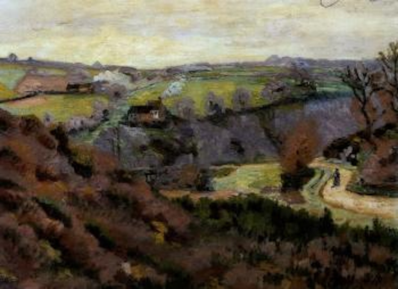Paysanne et son enfant sur un chemin by Armand Guillaumin