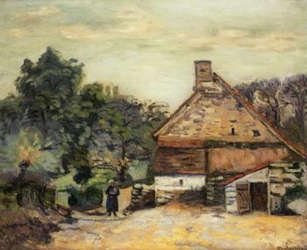 Paysanne pres d'une chaumiere by Armand Guillaumin