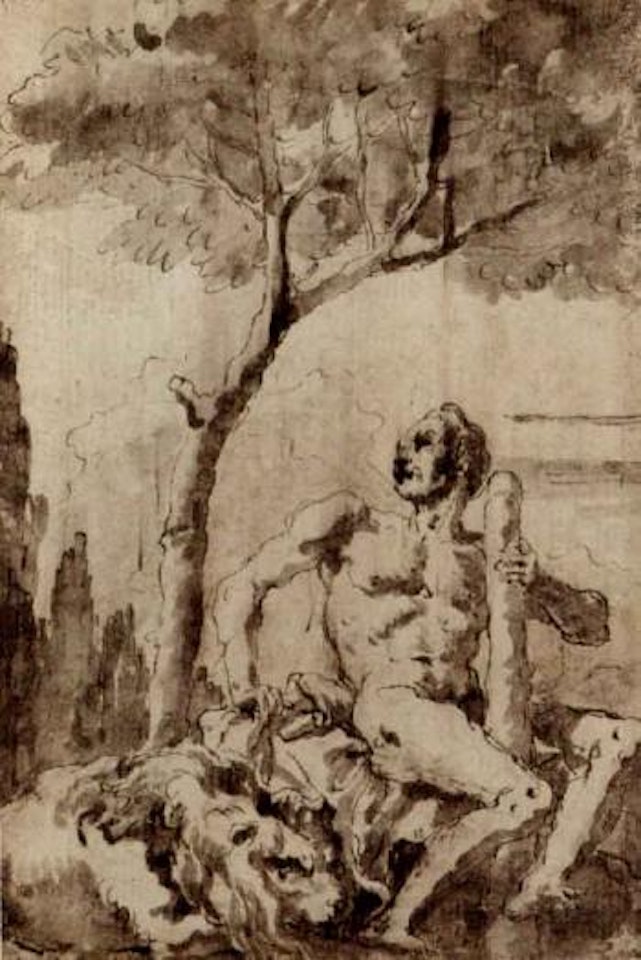 Hercules seated under a tree by Giovanni Domenico Tiepolo
