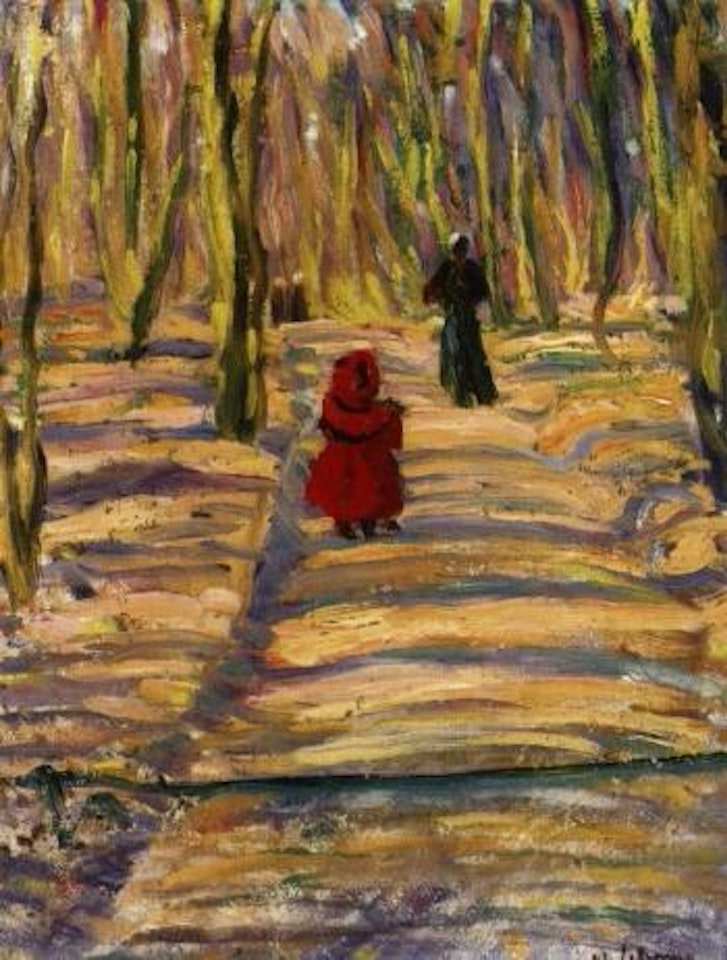 Madame Lebasque et sa fille Martha au promenade, Montevrain by Henri Lebasque