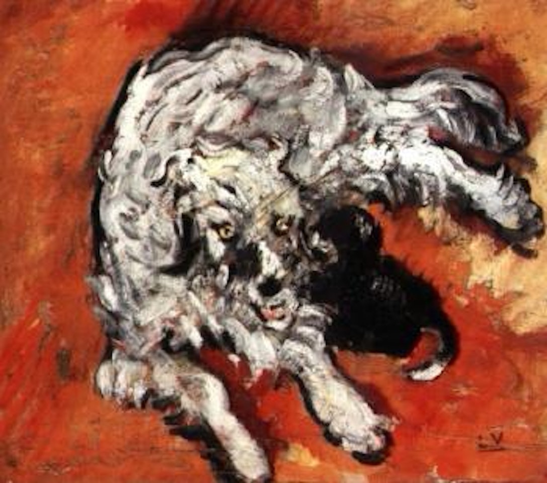 La chienne briard et son chiot by Louis Valtat