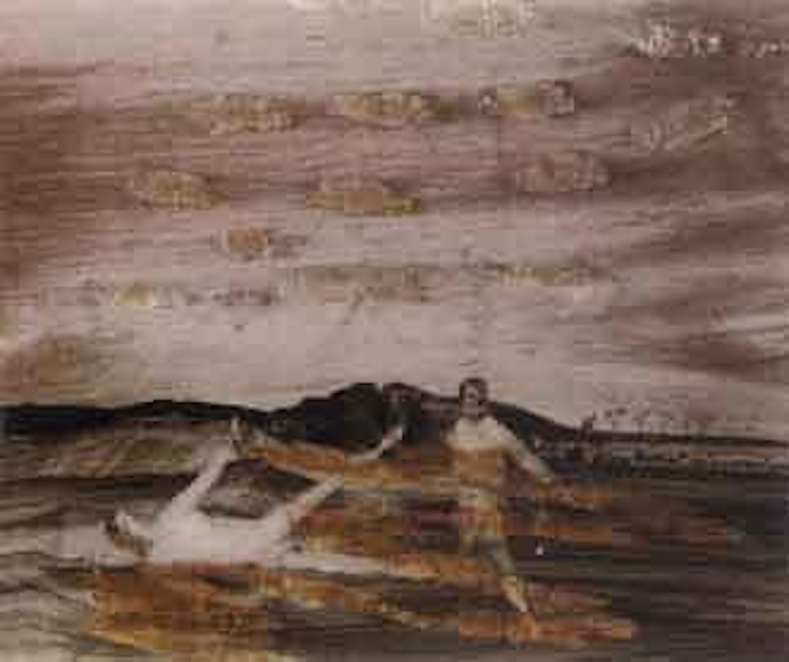 Figures in landscape by Sidney Nolan