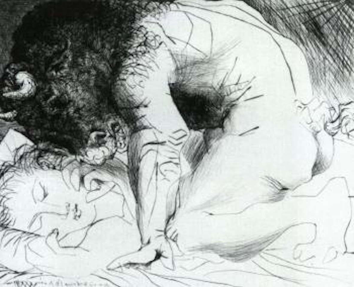 Minotaure caressant une Dormeuse by Pablo Picasso