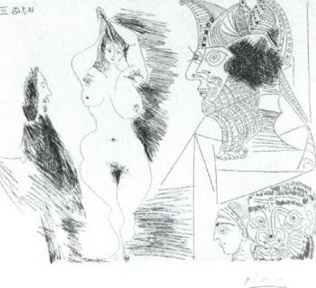 Jeune femme at gentilhomme by Pablo Picasso