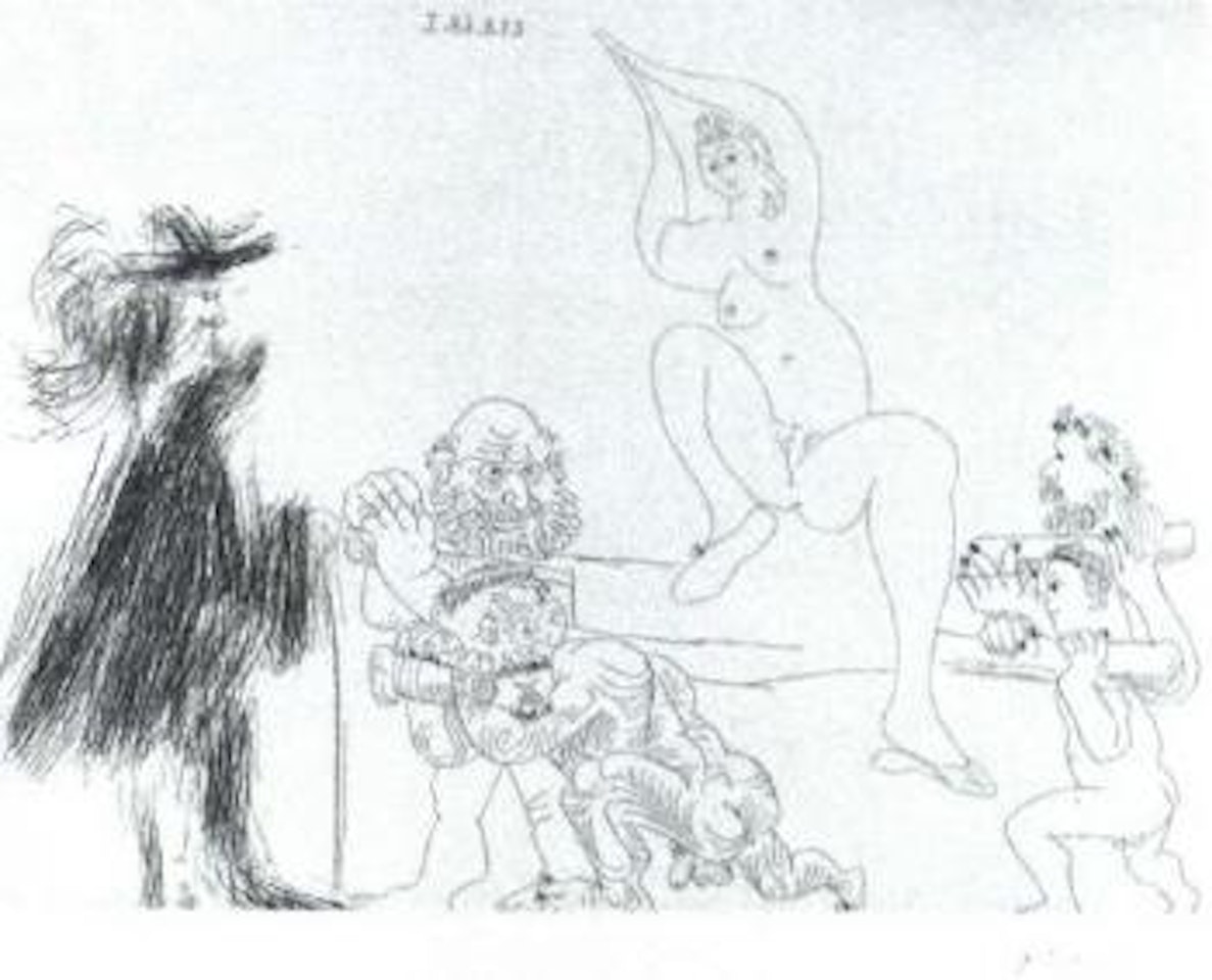 Quatre portefaix apportant a un gentilhomme by Pablo Picasso