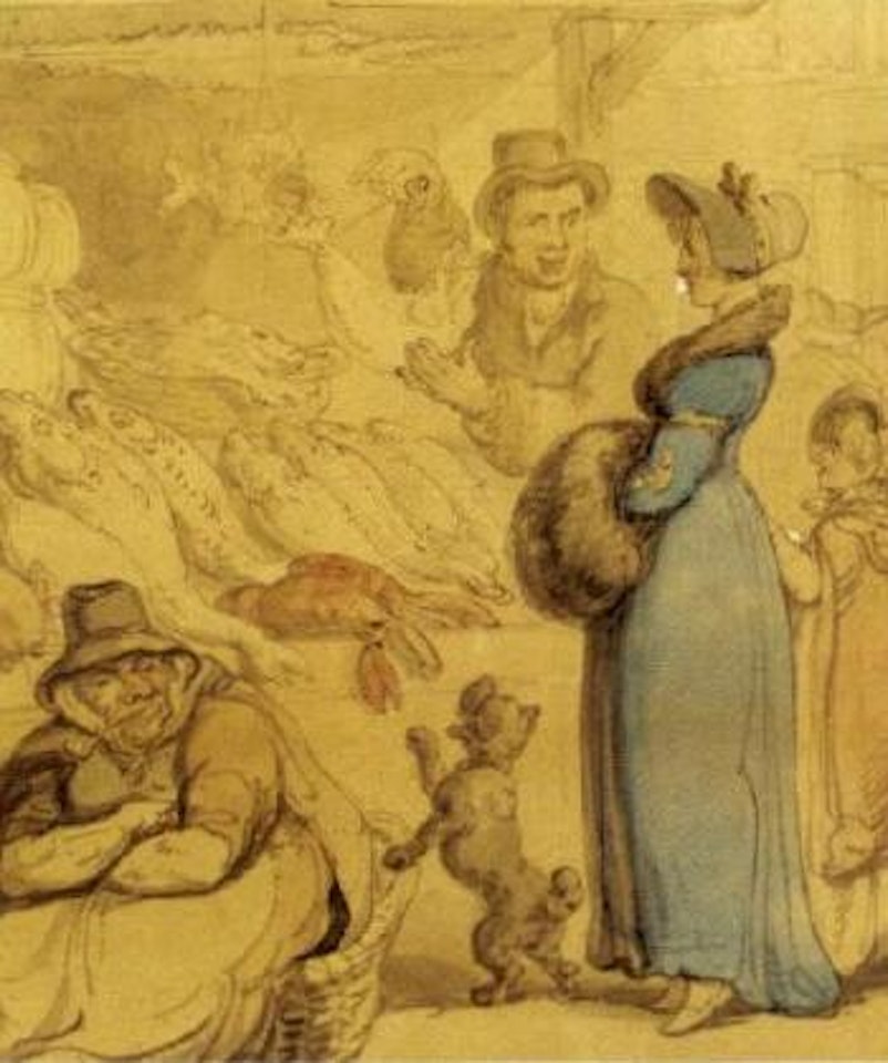 At the fishmonger by Thomas Rowlandson