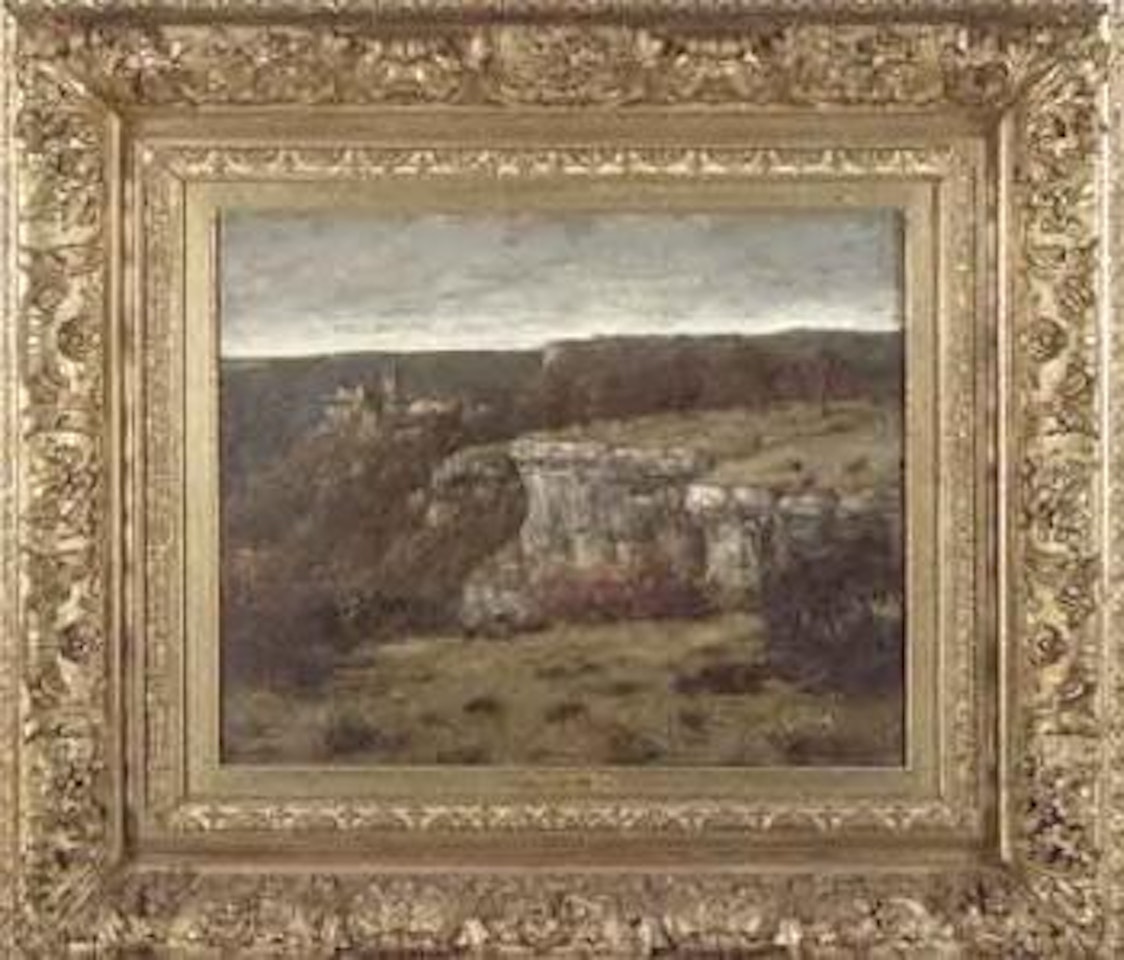 Rocky landscape with ruin by Gustave Courbet