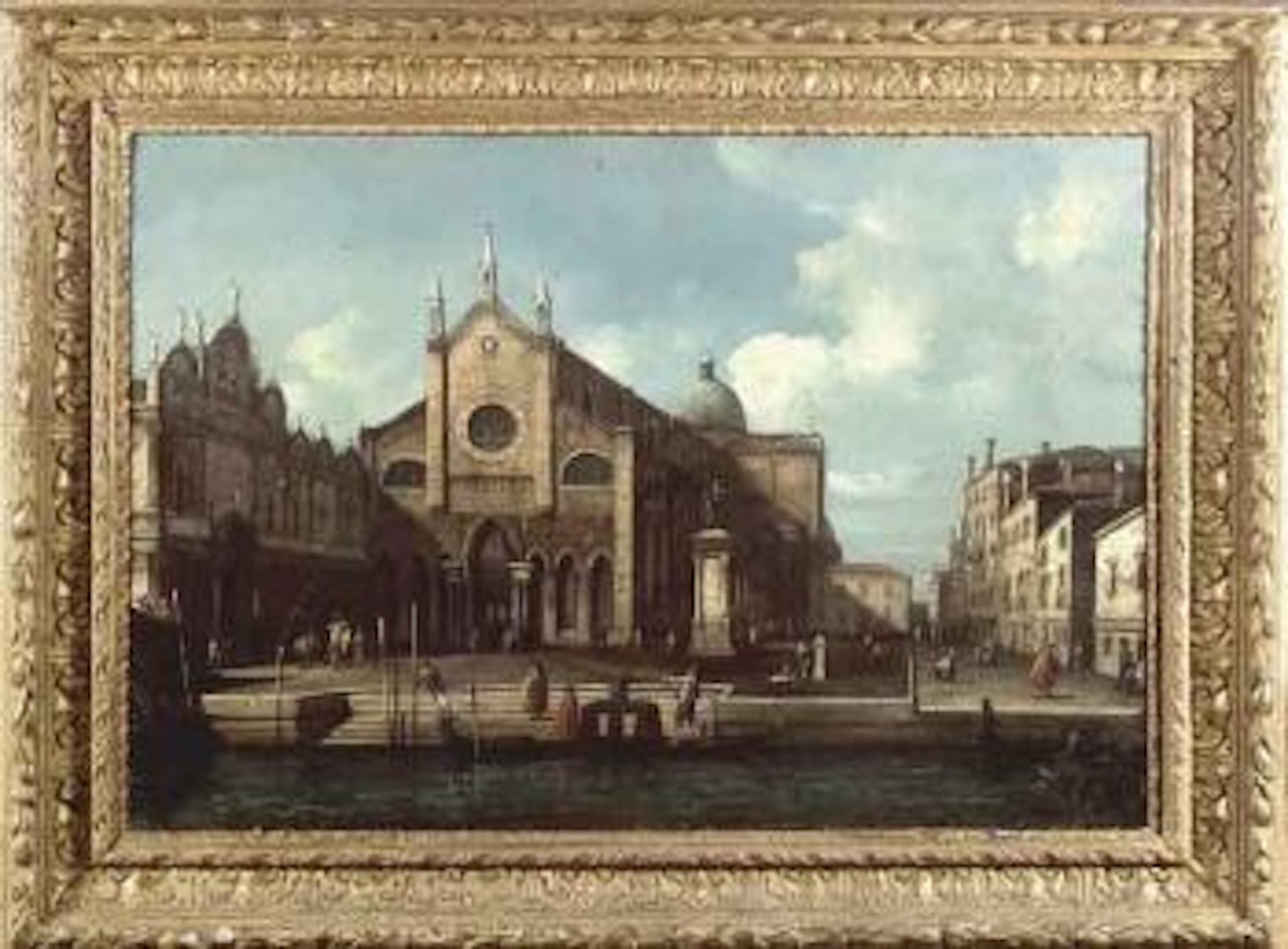 Gondola before a Venetian church by Michele Marieschi