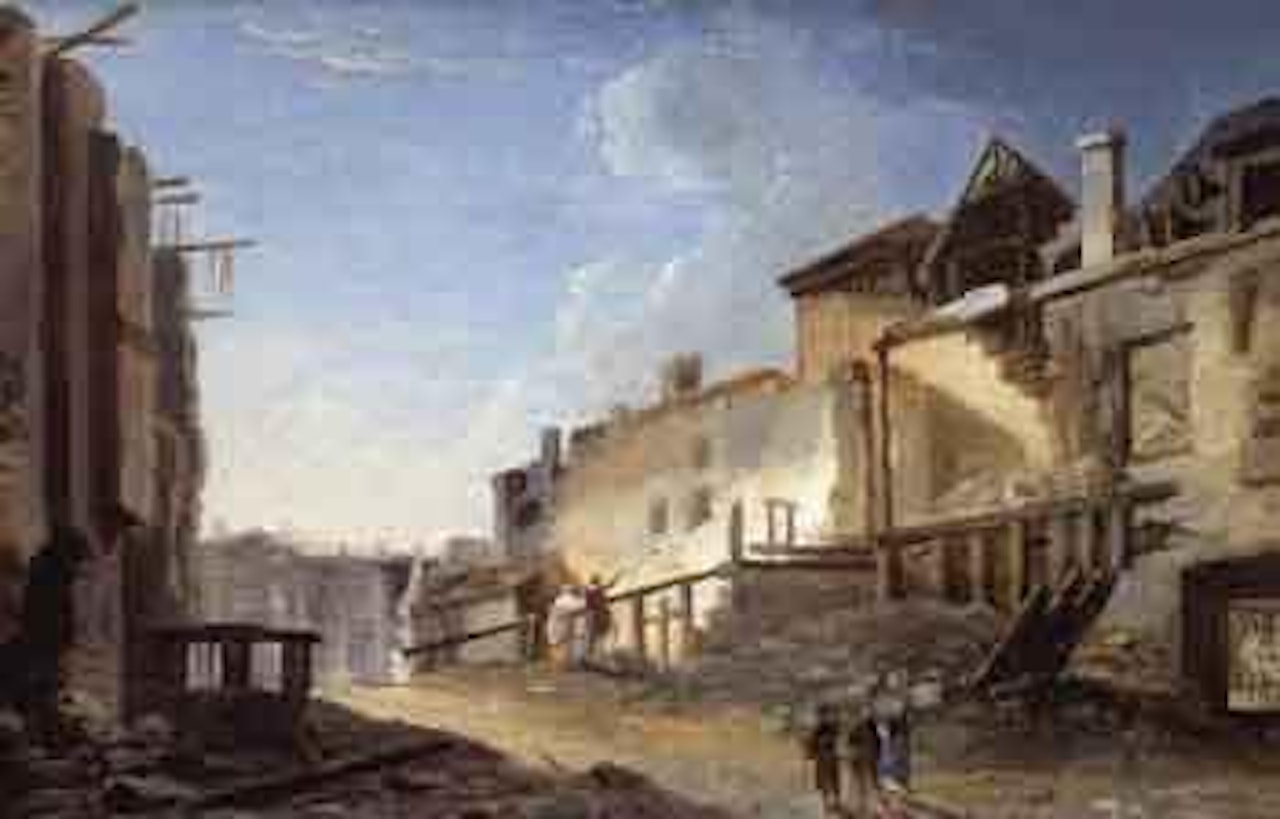 Destruction devant la Colonnade du Louvre by Pierre Antoine Demachy
