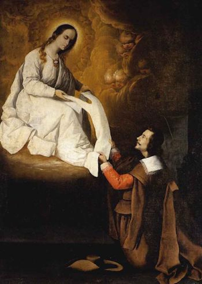 Vierge remettant l'habit de la Mercia Saint-Pierre de Nolasque by Francisco de Zurbaran