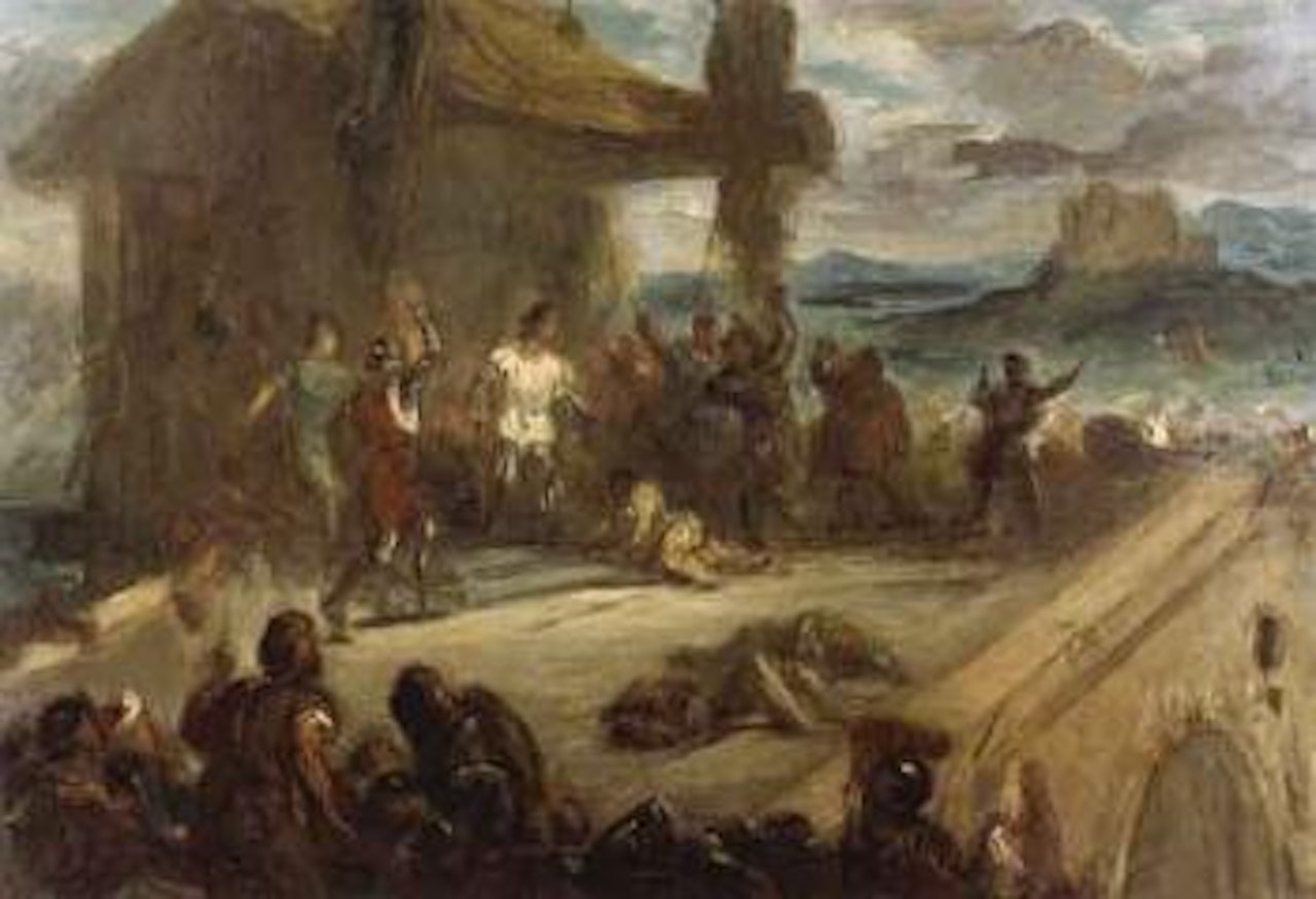 Assassinat de Jean san Peur au pont de Montereau by Eugene Delacroix