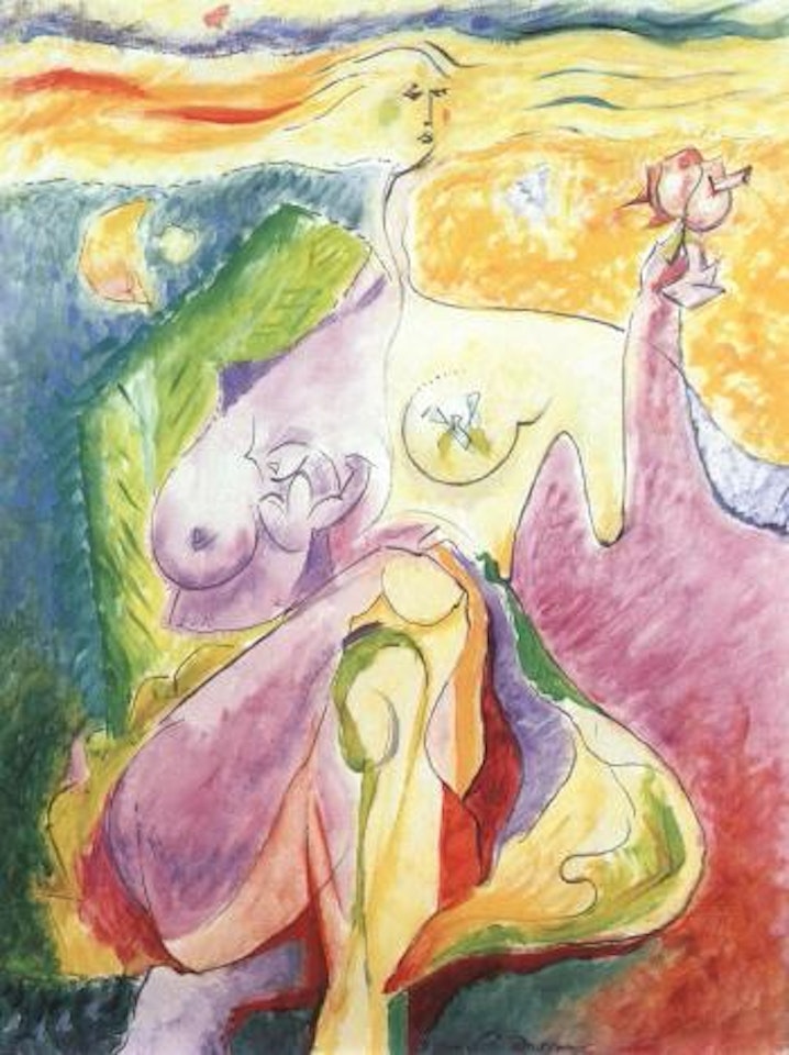 Figure a la rose poignardee by André Masson